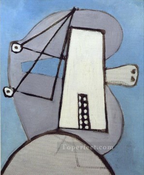 Cabeza sobre fondo azul Figura cubista de 1929 Pablo Picasso Pinturas al óleo